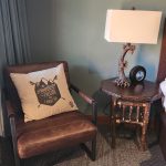 mountains pillow, chair